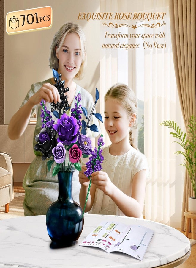 VINTOP Flowers Bouquet Building Set, Rose Flower Botanical Collection Building Kit Toys Home Decoration Gifts for Valentine Day, Christmas, Birthday, Mother's Day, Toys for Girl Women Kids Aldult 6+ - Image 2